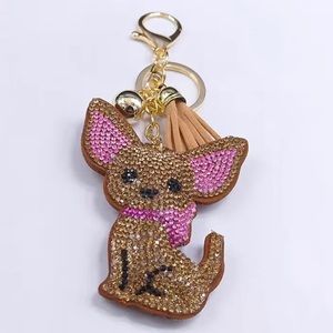 Chihuahua rhinestone keychain